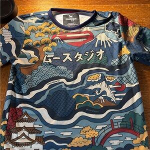 Muunique Multicolor Graphic Crewneck Tshirt Blue Red Yellow